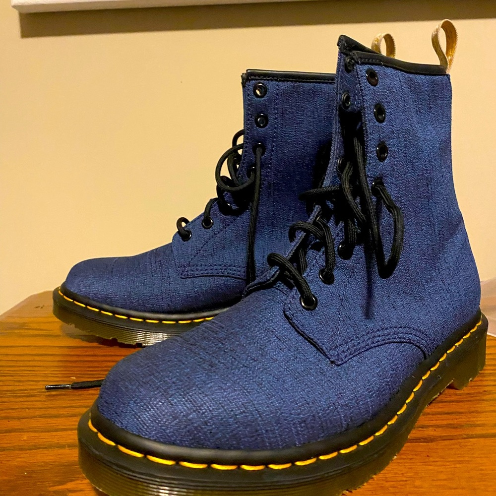 Never worn Dr Martens denim boots -